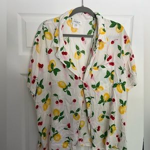 Lemon and cherry button up shirt